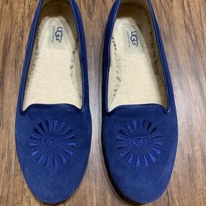 UGG Australia Women’s Alloway Blue Suede Slippers
